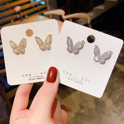 Korean Simple Trend Butterfly Zircon Earrings Fashion Cute Animal Earstud Jewelry Accessories Gifts Trendy Dangle Earrings
