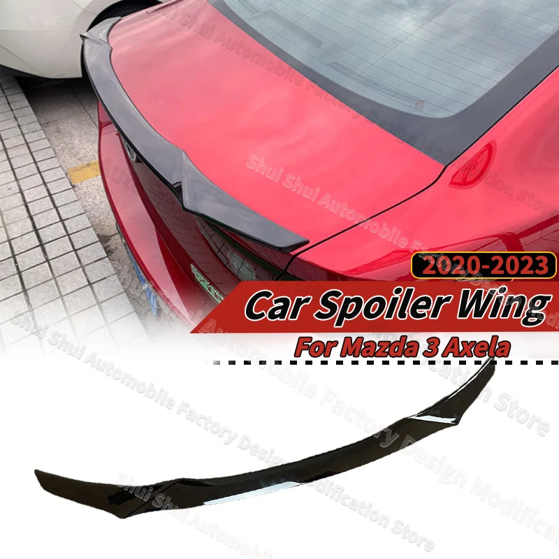 

Rear Trunk Wing for Mazda 3 Axela 2020 2021 2022 2023 Car Spoiler Tail Fin Guard Board Lid Body kits Tuning External Decoration