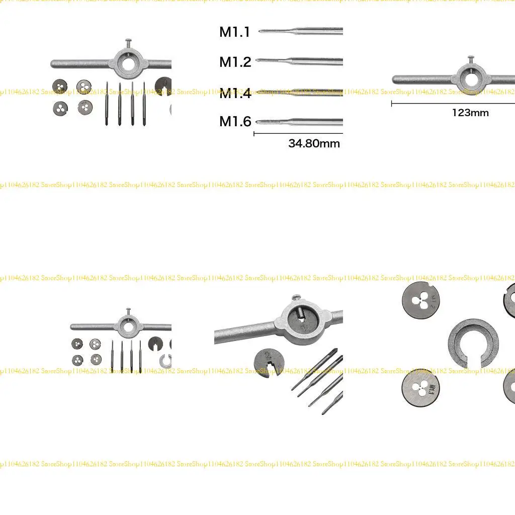 

Q2Q4 1Set Mini HSS Metric Taps Dies Wrench Handle M1-M1.6 Screw Thread Making New