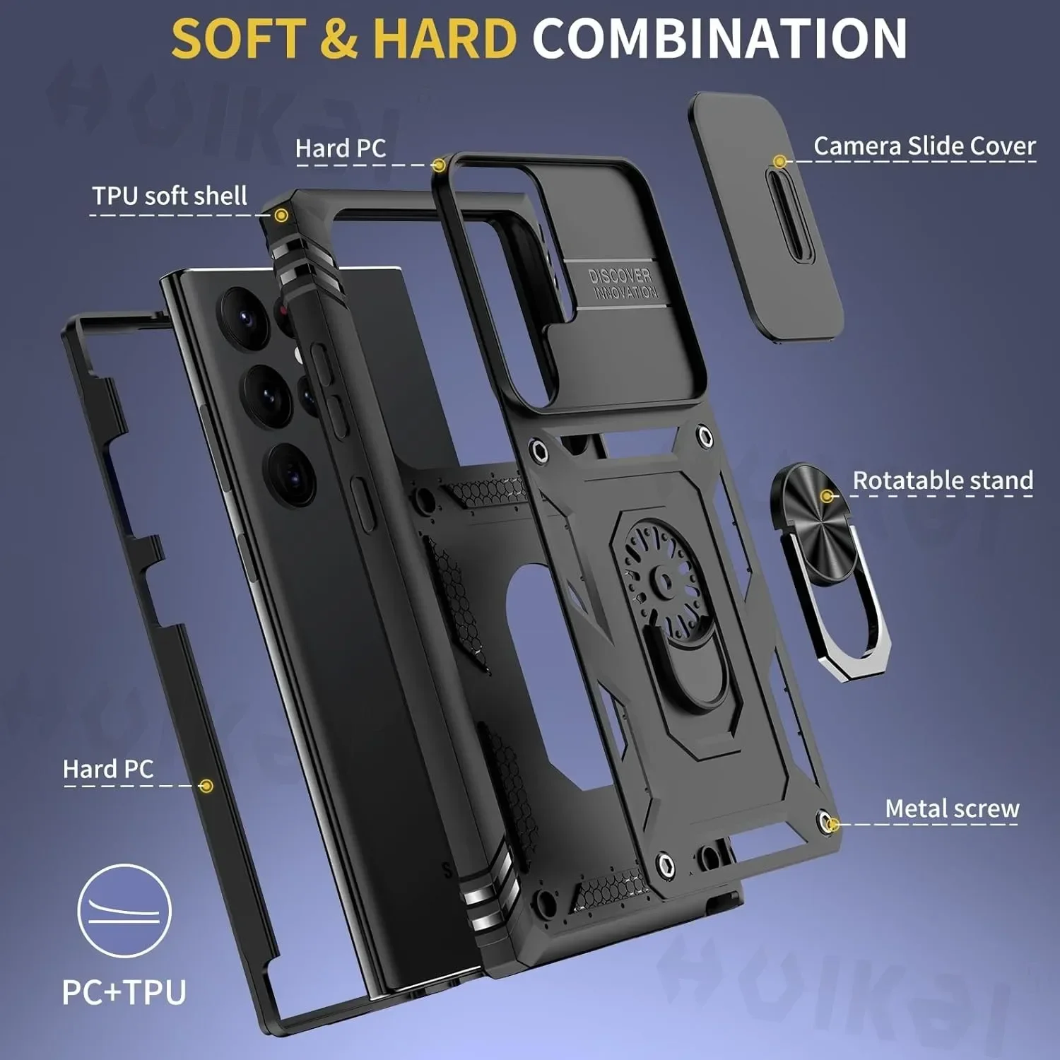 Capa para samsung galaxy s25 ultra s24 ultra s23 s22 s21 s24 fe s23 fe a16 a55 a35 lente deslizante da câmera capa protetora de grau robusto