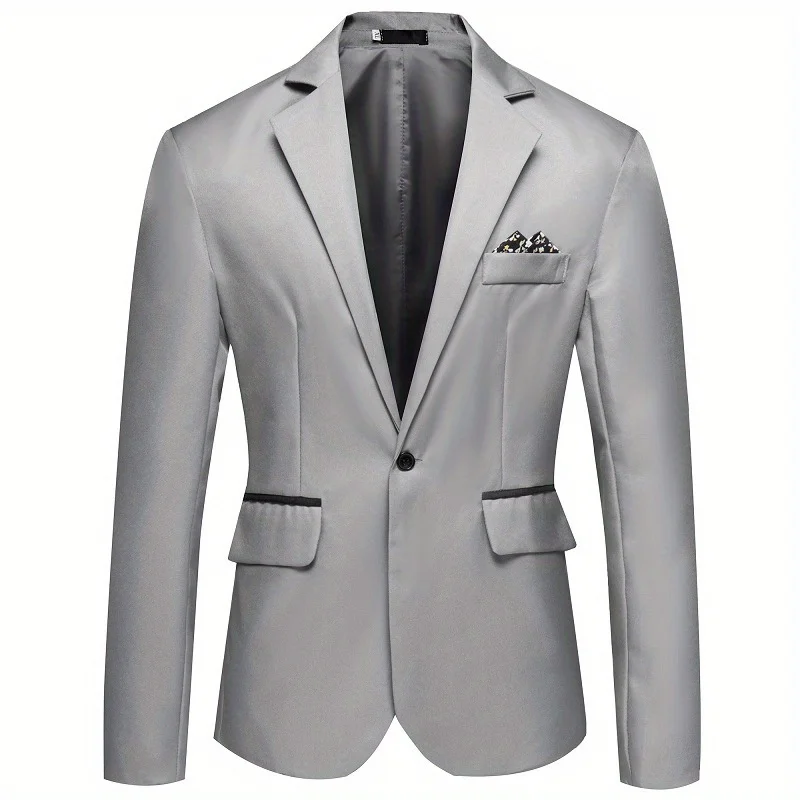 

Men's Single Breasted Small Suit Youth Slim Fit No Iron Casual Suit Jacket