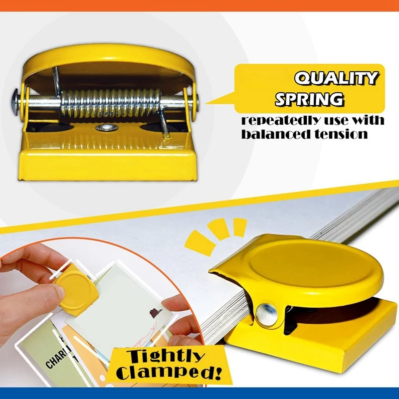 Klip Magnet 9 Pak, Magnet klip magnetik untuk kulkas papan tulis kelas, berbagai warna mudah dipasang mudah digunakan