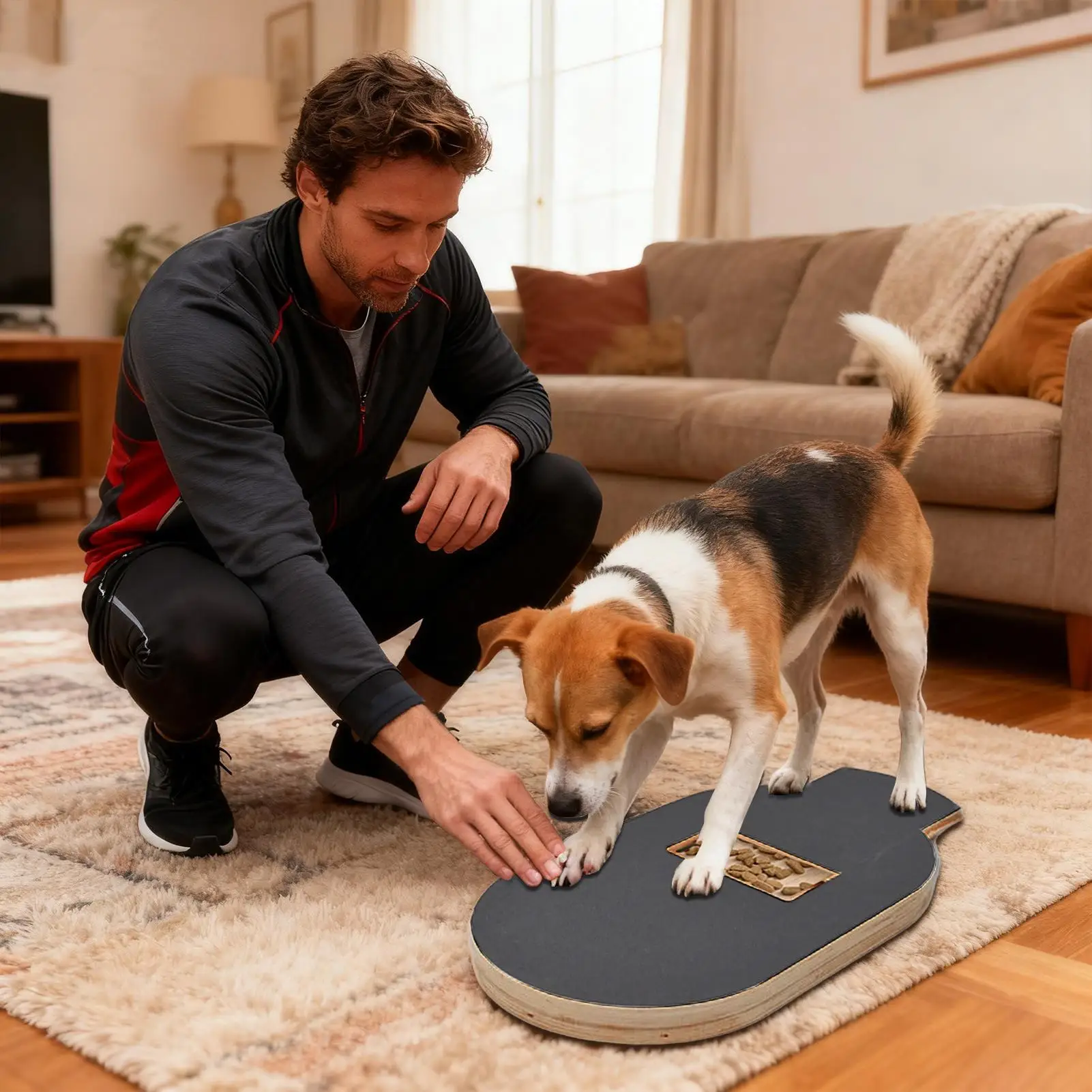 

Dog Nail File Board with Built-in Snack Box Wooden Sandpaper Puppy Nail Grinding Pad Dog Paws Scratchboard for Small Medium Dogs