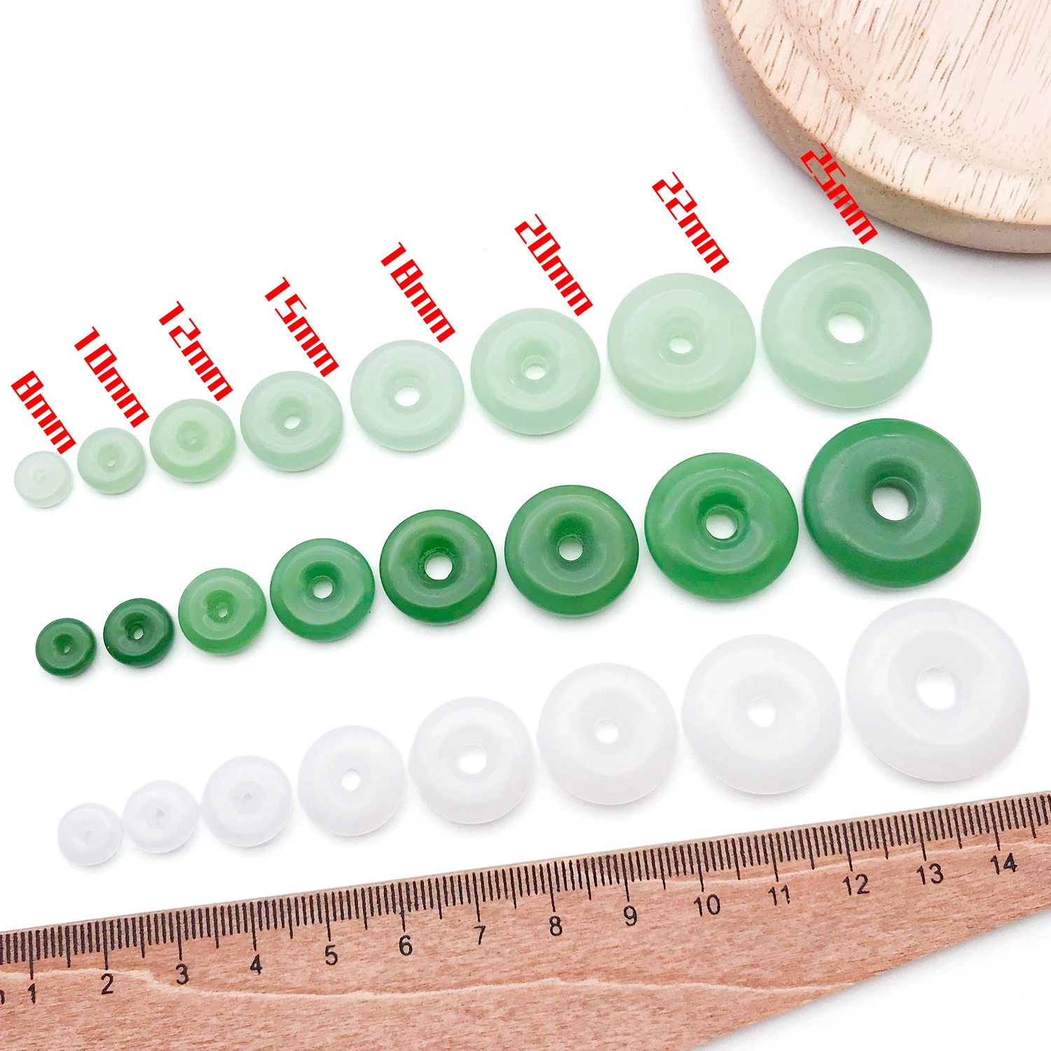 20pcs Chinese style glass ping' an buckle macroporous doughnut hole charms pendant, DIY bracelet necklace accessories