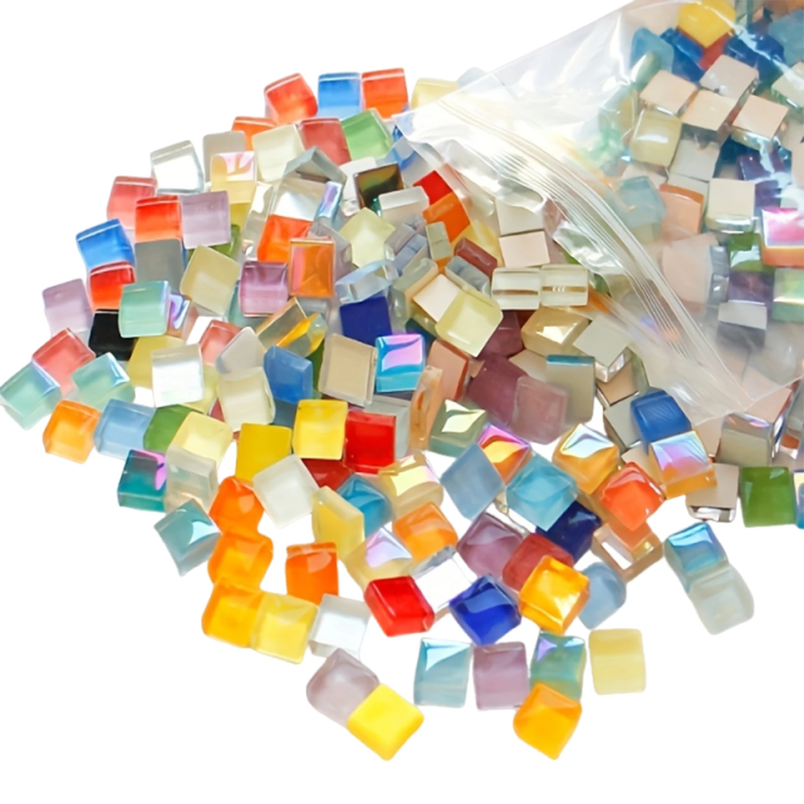 

450 Pcs Mixed Color Crystal Mosaic Tiles Handmade Mosaic Stones Kit Multicolor for Bathroom Kitchen Home Decor DIY Art Projects