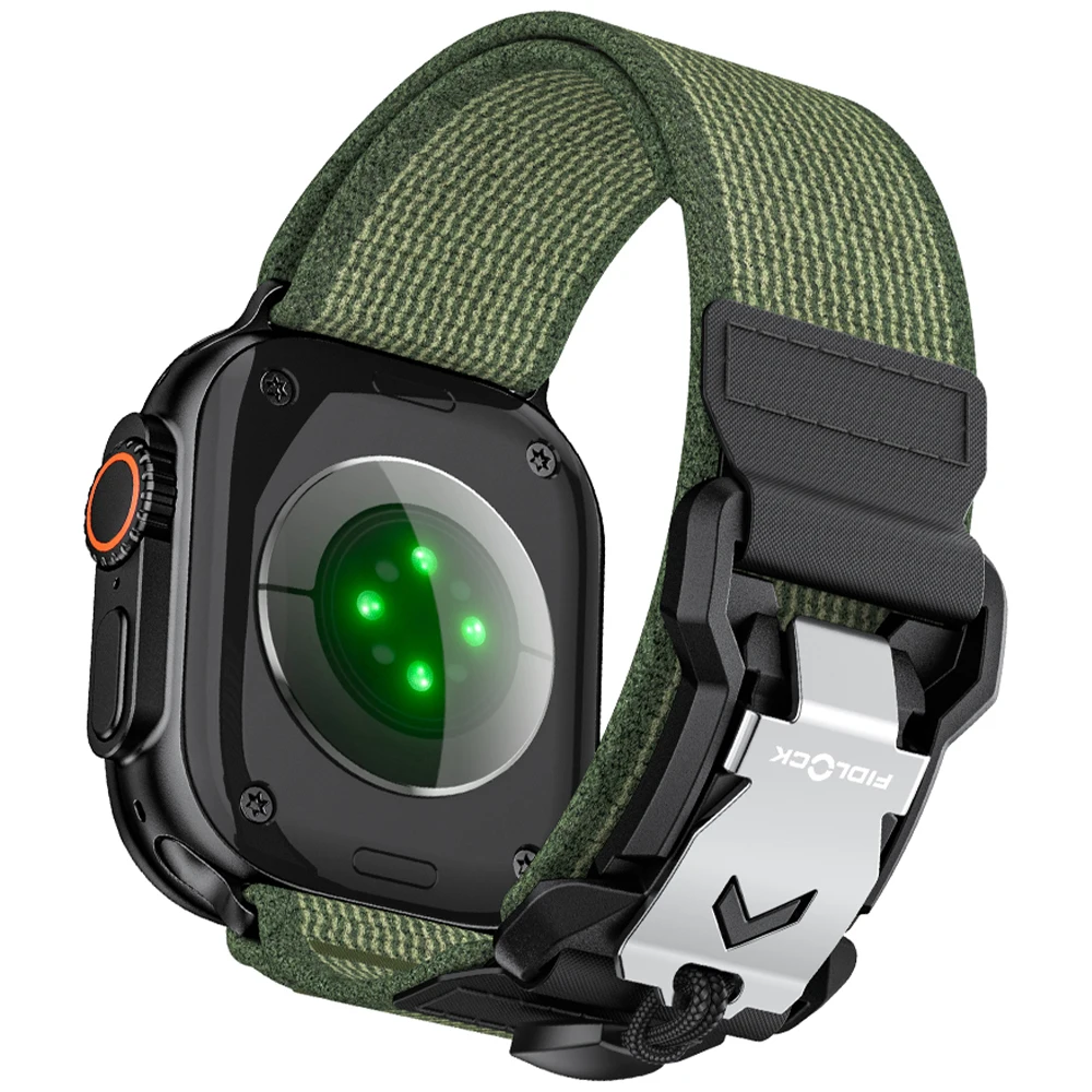 Cinturino sportivo da uomo per Apple Watch Ultra49mm Serie 10 46mm Nylon + PC + cinturino in metallo per iWatch 9 8 7 6 5 4 SE 45mm 44mm cinturino