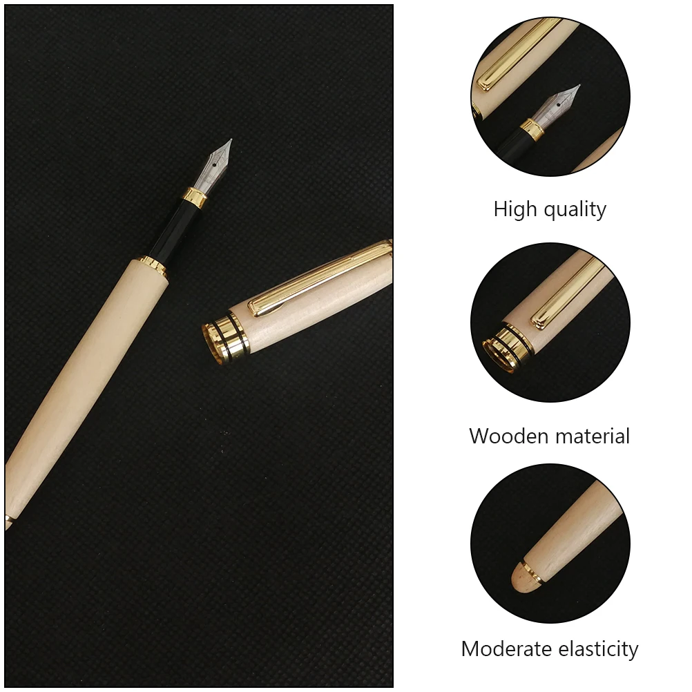 

Wooden Fountain Pen Natural White Office Students Stationery Calligraphy Practice Elegant Writing Hand Lettering Art Drawing