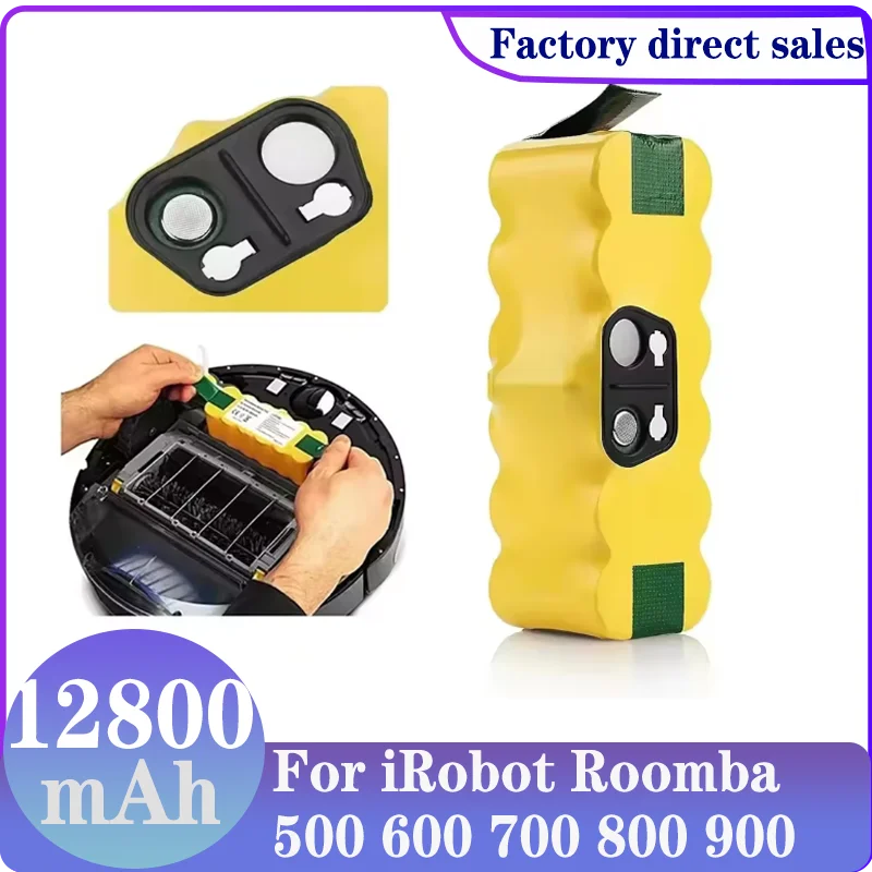 NEW 14.4V Replacement NI-Mh Battery for IRobot Roomba 500 600 700 800 12800mAh Series Roomba 870 880 760 530 555 560 581 620 650