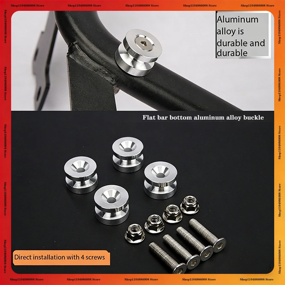 

4pcs Universal Motorcycle Rear Luggage Tail Top Box Helmet Trunk Side Box Bracket Base Plate Bushing Pad Buckle Spacers