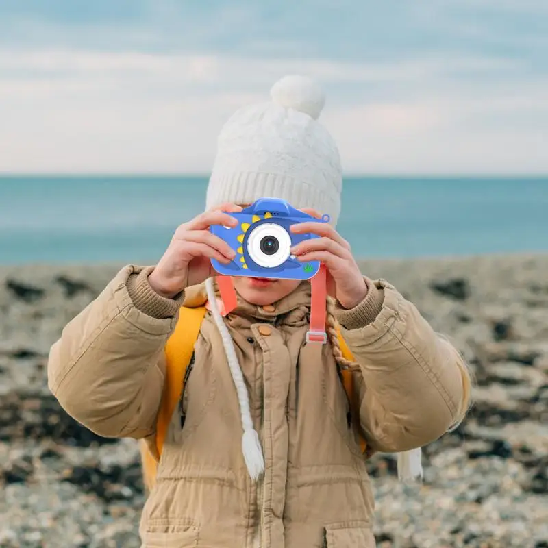 Dinosaurier Kinder Selfie Kamera HD Selfie Digitale Videokamera für Kleinkinder 4800W Weihnachtsgeburtstagsgeschenke für Mädchen Jungen im Alter von 3-12 Jahren