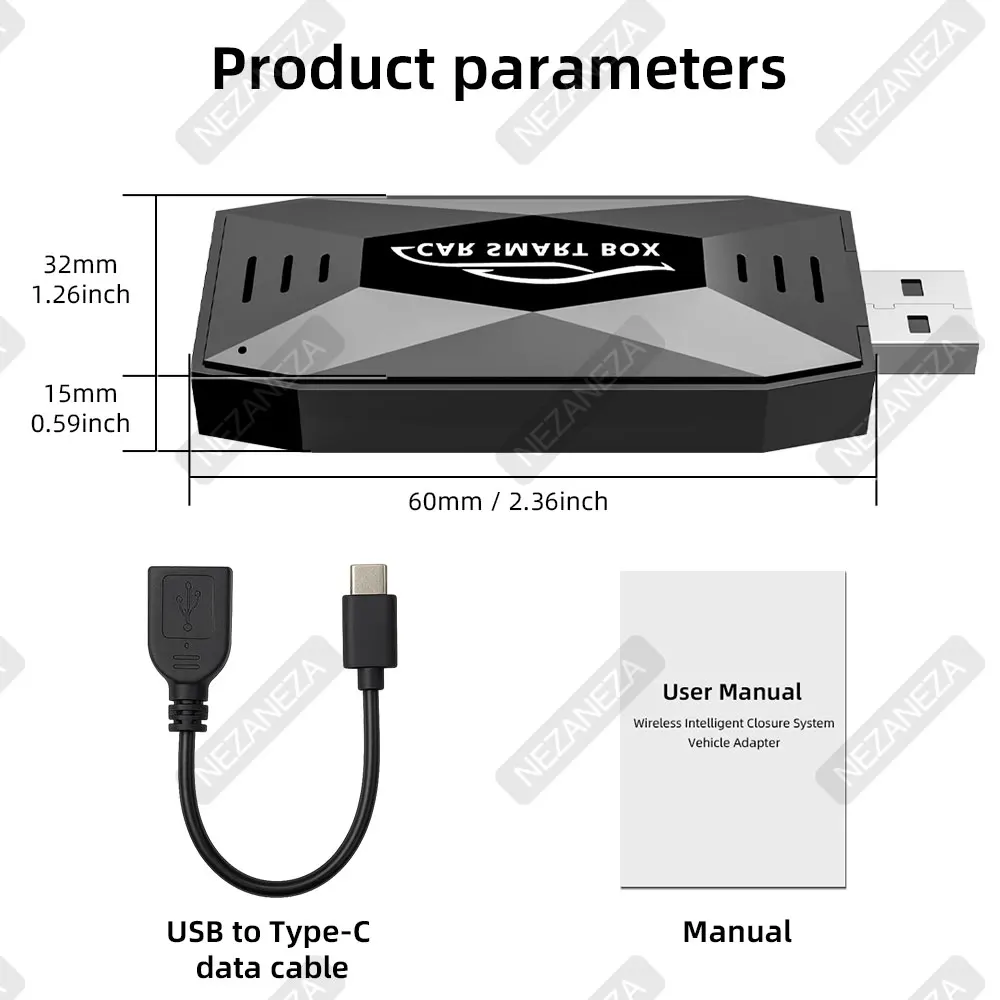 صندوق Mini 3In1 AI سلكي إلى CarPlay اللاسلكي Android Auto Support Netflix YouTube Tiktok USB Type-c Dongle محول السيارة