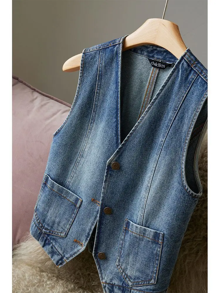 Fashion Denim Vest Women 2025 New Spring and Autumn Sleeveless Versatile Temperament Design Sense Niche Vest Summer