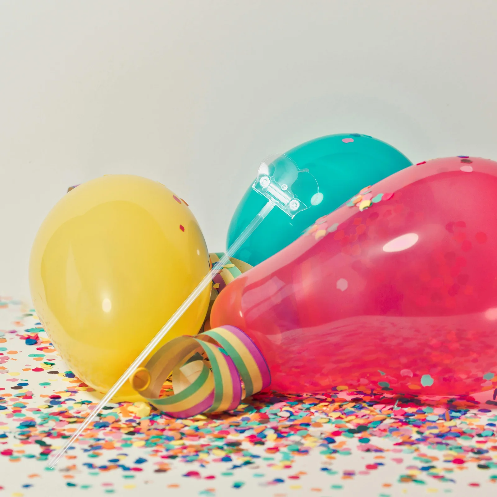 

50 Pcs Indoor Balloon Accessories Base Clamps Tie Clip Holder for Parties Plastic Clips Clear