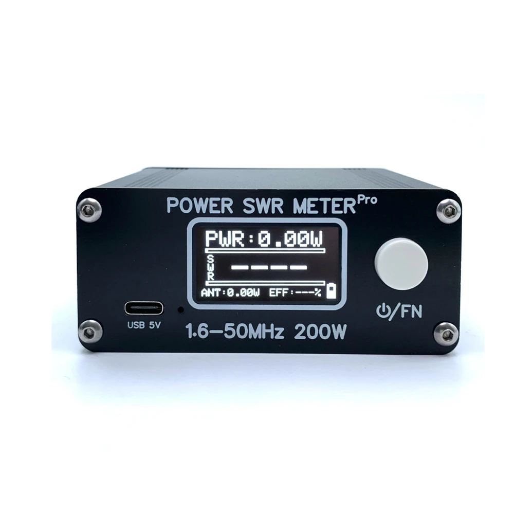 200W moc miernik SWR 1.6-50MHz 0.5W HF zasilanie krótkofalowe miernik SWR Pro HF PWR miernik SWR z 1.29 Cal OLED + 50 godzin baterii