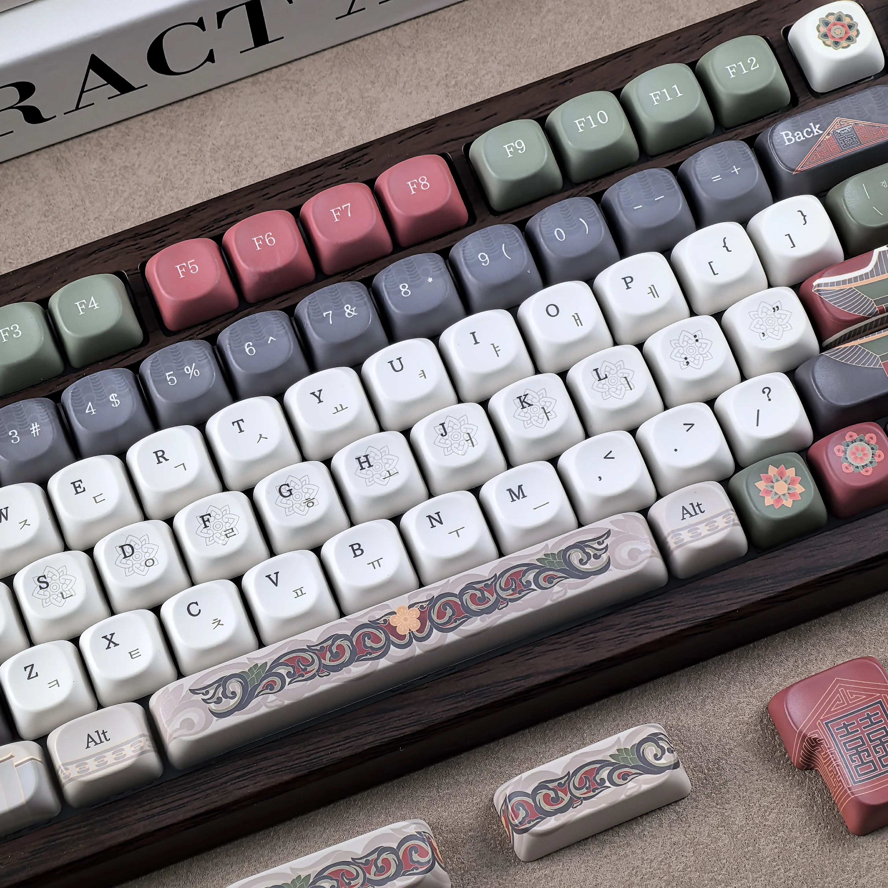 

Retro Korean Keycap Gyeongbokgung Palace Ancient Architecture Side Engraved Translucent Pbt MOA Cherry ISO Layout Hangul Keycaps