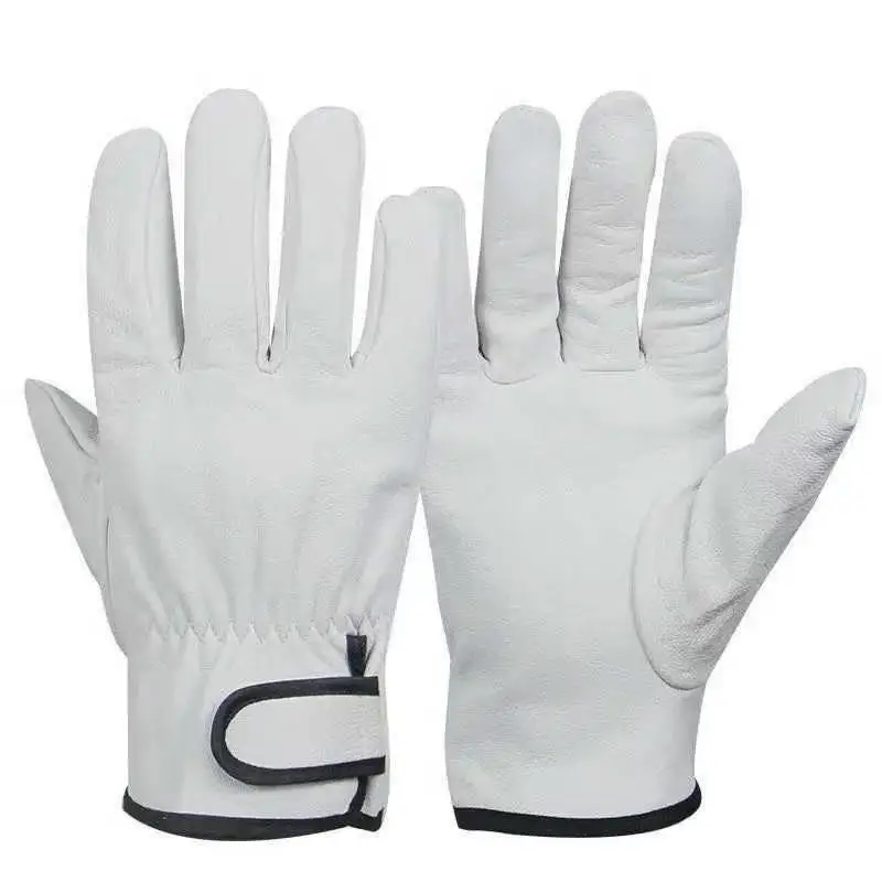 1 Pair Sheepskin Leather Gloves Heavy Duty Protective Work Gloves for Welding Industrial and Garden Work