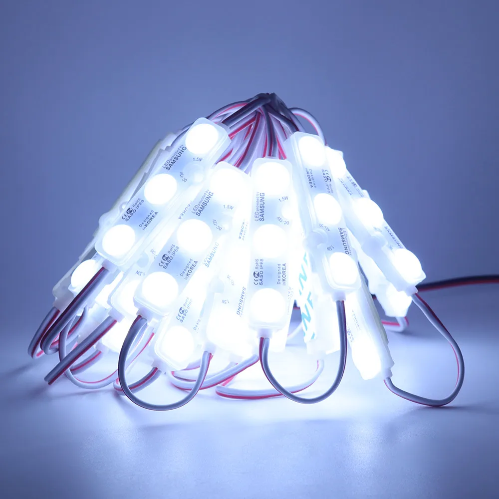 Módulo de luz LED de 12V de CC, 3LED, 1,2 W, superbrillante, diseño publicitario, lámpara de módulo IP68 5630, luz de fondo de señal LED
