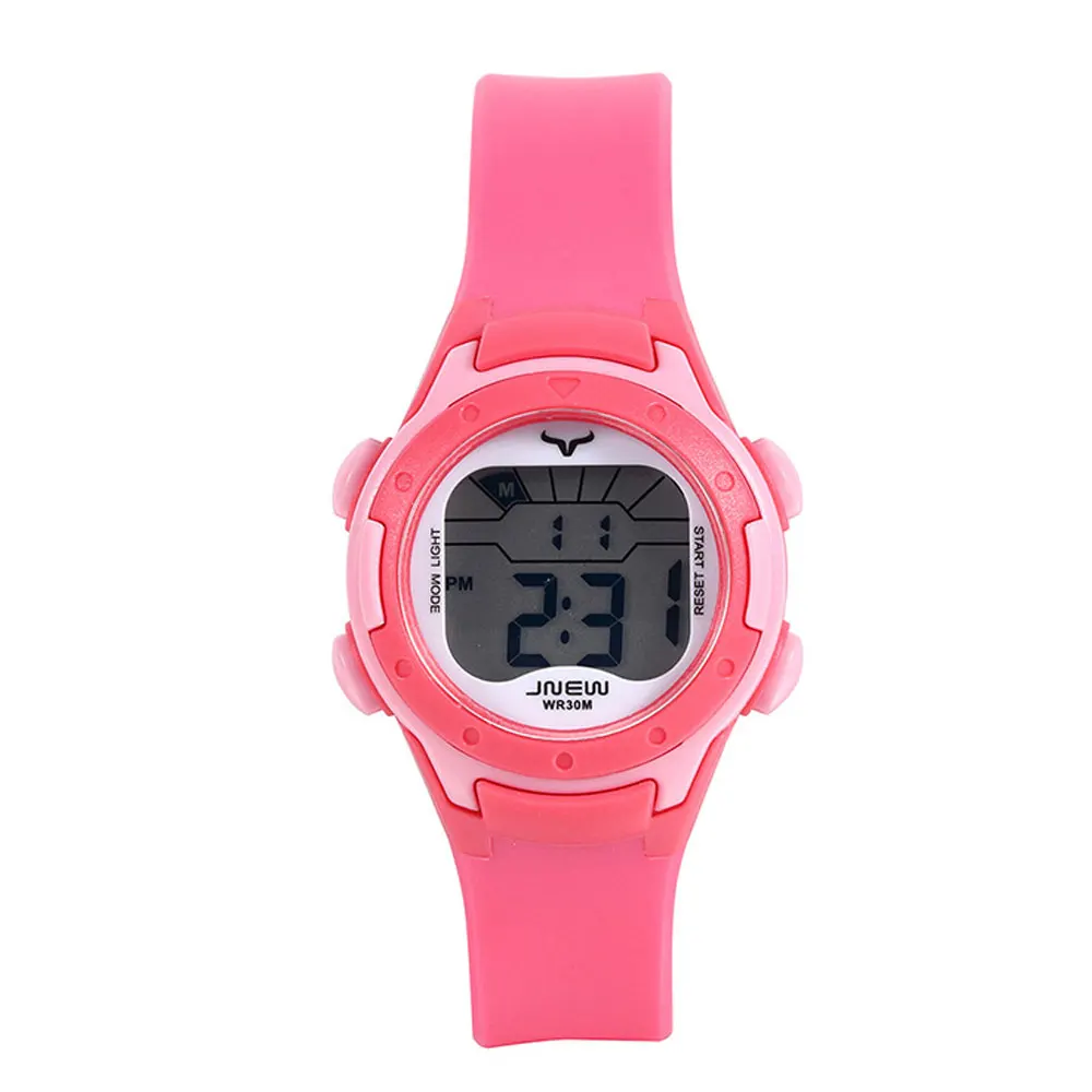 Simple Electronic Watch Multi-function Black White Silicone Children\'s Electronic Waterproof Sports Boys and Girls Clock Watch