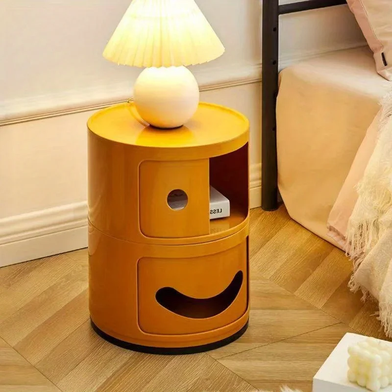 

Nordic Style Creative Smiling Bedside Table Small Style Simple Children Side Cabinet round Storage Cabinet Bedroom Furniture