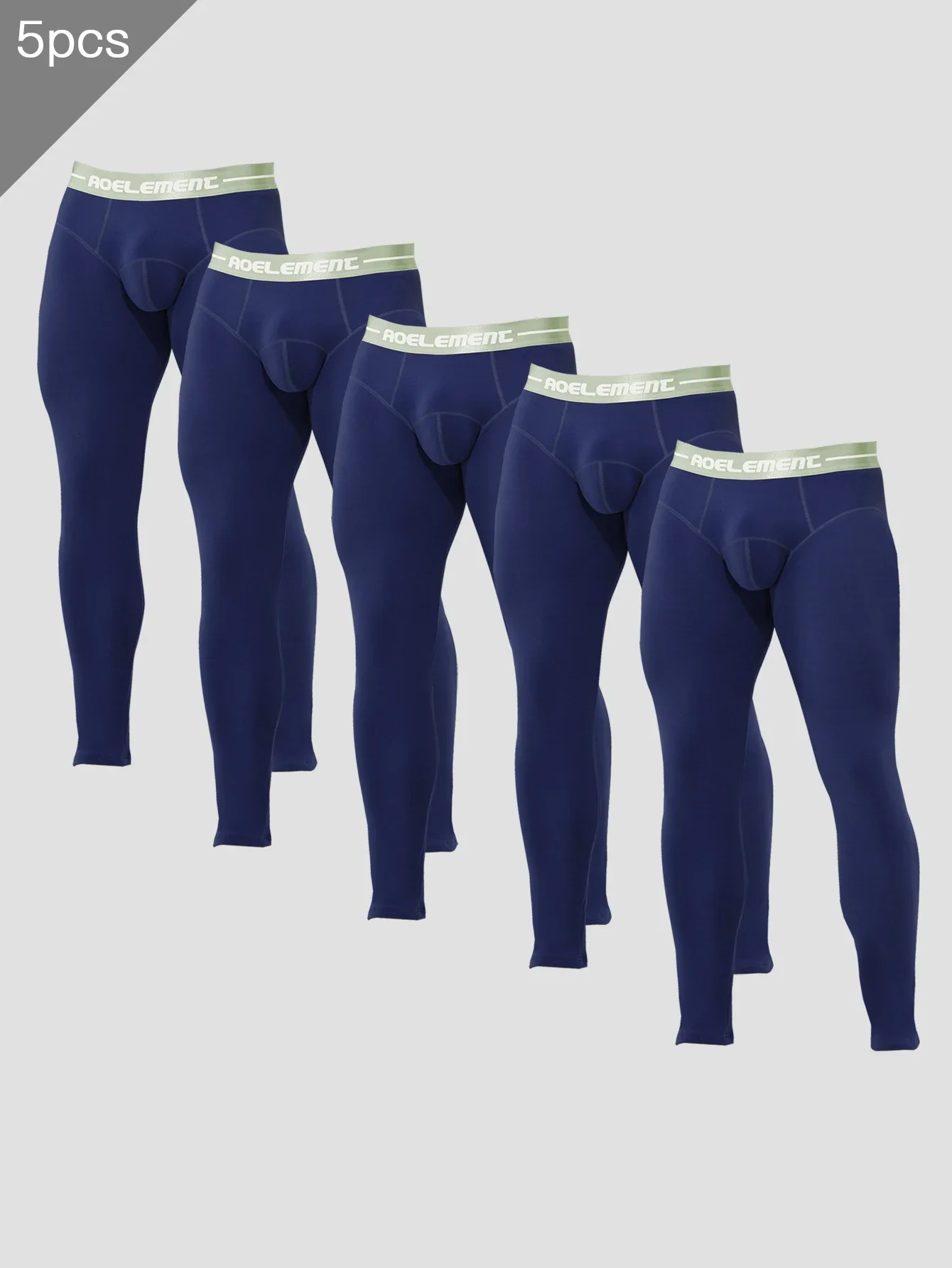 5PCS Men's Winter Thermal Long Underwear. Single Piece, Thickened and Fleece-lined. Warm Thermal Pants Form-fitting Thread Pant