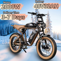 SAMEBIKE M20-III Electric Motorcycle 250*8W Motor 48V32AH Electric Bike Hydraulic Disc Brake Electric Bike 20-inch Tire E-bike