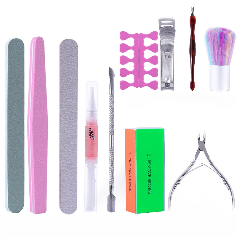 

Misscheering 5/6/8/10/11pcs/set Nail Art Kit for Remove Cuticula Exfoliating Nail Tool Clippers Nail Supplies for Professionals