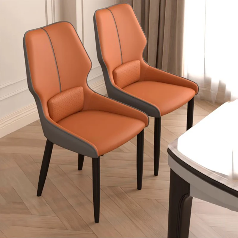 

High Back Modern Dining Chairs Orange Minimalist Design Italian Dining Chair Cheap Comfortable Sedie Sala Da Pranzo Furniture