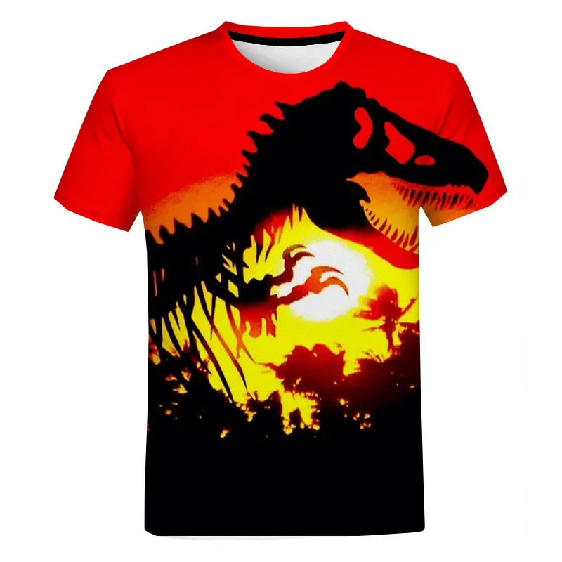 Jurassic Park Dinosaurs 3D Print T Shirt Fashion Men's Summer Casual Oversized T-shirt Personalized Harajuku Street Short Sleeve