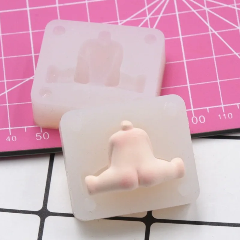 Q Version Cartoon Open-legged Doll Body Mold/Hand DIY Ultra-light Clay Soft Pottery Resin Clay Figure Cute Body Silicone Mold