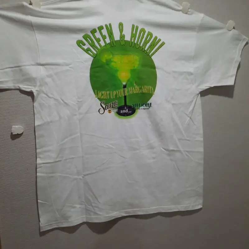 Camiseta blanca verde Horni Midori Margarita Sauza para hombre Xl Hornitos Tequila