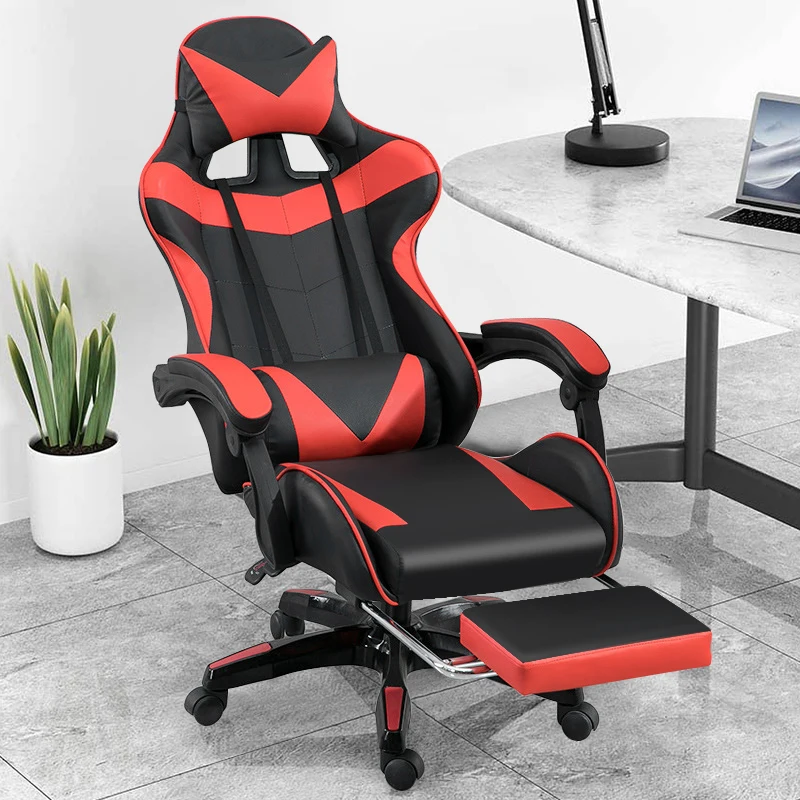 Profesional Computer Revolving Synthetic Leather Ergonomic Racing E-Sport Silla Gaming Chair With Footrest