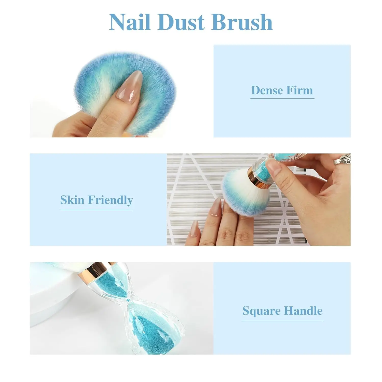 Soft Nail Dust Brush for Acrylic Nails Manicure Brush Clean Up Tools for Home Use or Salon Nail Art Brush