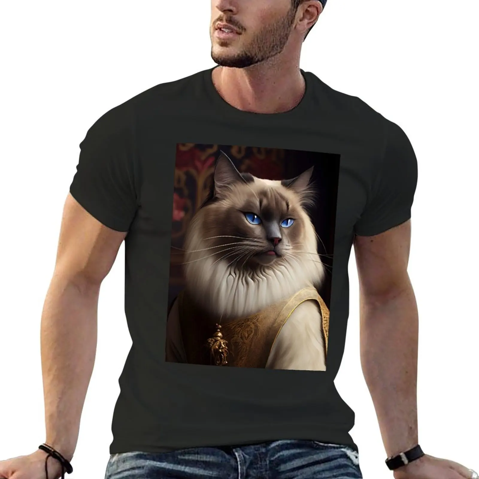 

Ragdoll Cat Breed Portrait Royal Renaissance Animal Painting T-Shirt kawaii clothes cute clothes mens funny t shirts