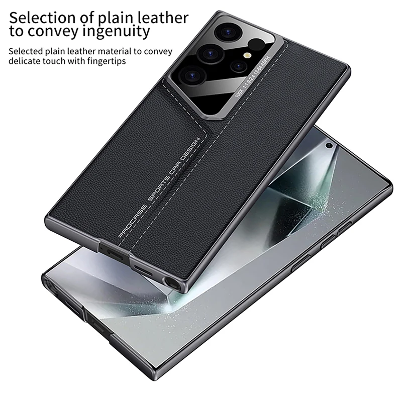 For Samsung Galaxy S24 S23 Ultra Case GKK Blade Super Thin Plain Leather Skin Feel Camera Lens Protection Slim Cover