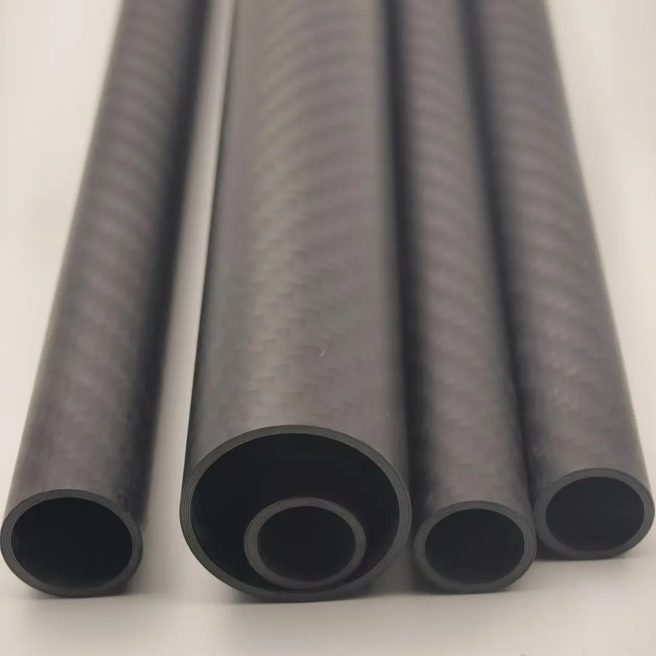 3K Carbon Fiber Tube 2PCS Length 1000MM Twill Matte Wall Thickness 1mm High strength full carbon fiber tube DIY model and Kites