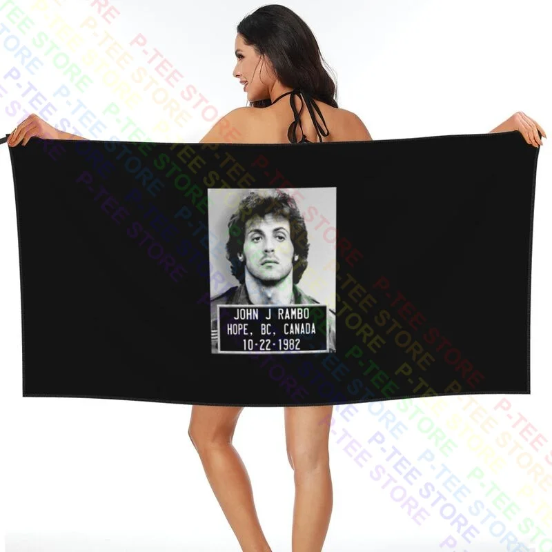 Rambo First Blood John J Rambo Mug Shot Quick dry Towel Smooth Non-linting Beach Blanket