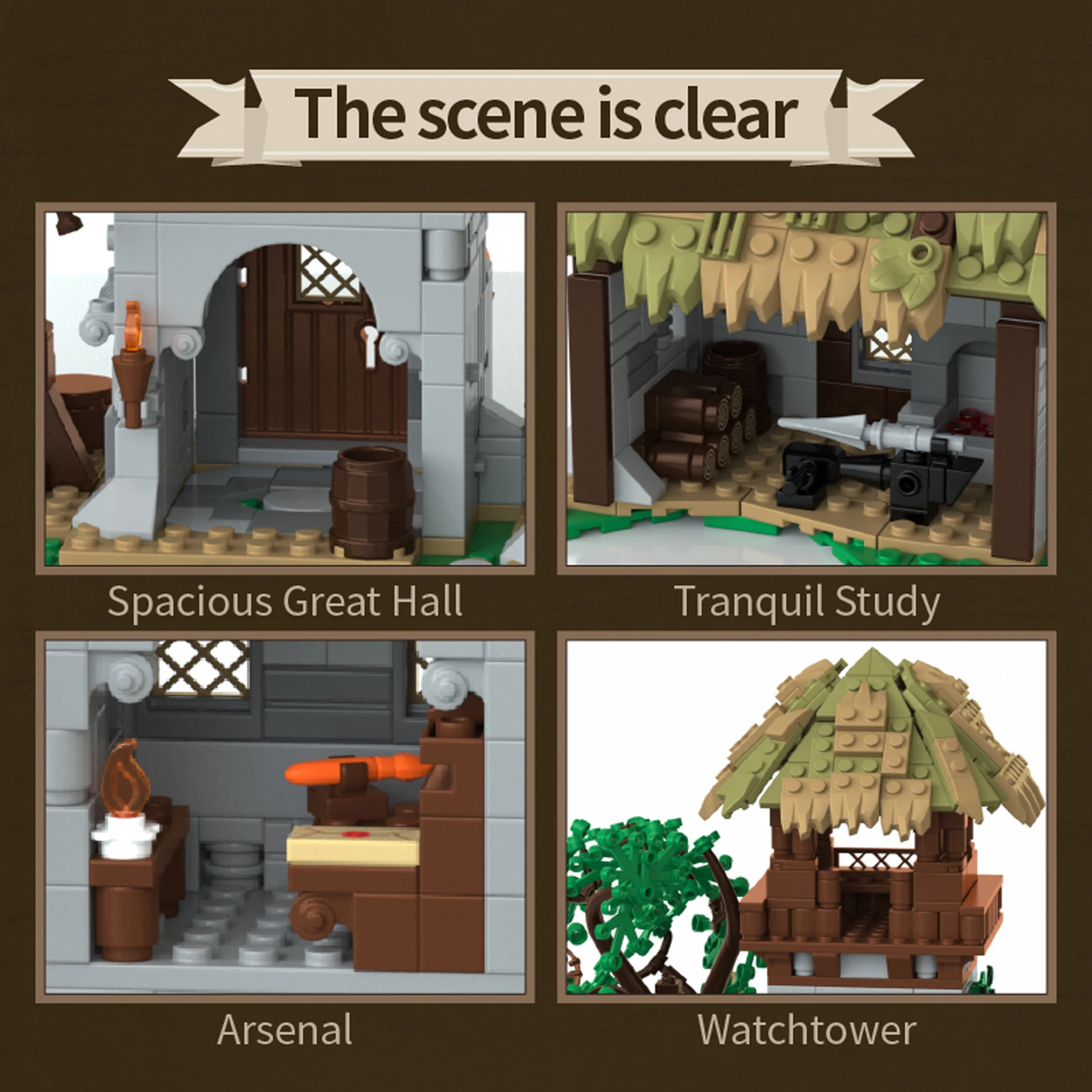 

MOC Expandable Building Blocks Medieval Street View Creative Primitive Training Ground Kids DIY Assemble Toys Adults Gifts 40212