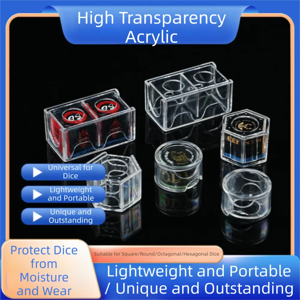 

Plastic Billiard Chalk Storage Box 1/2 Grids Moisture-proof Acrylic Box Transparent Snooker Pool Chalk Holder