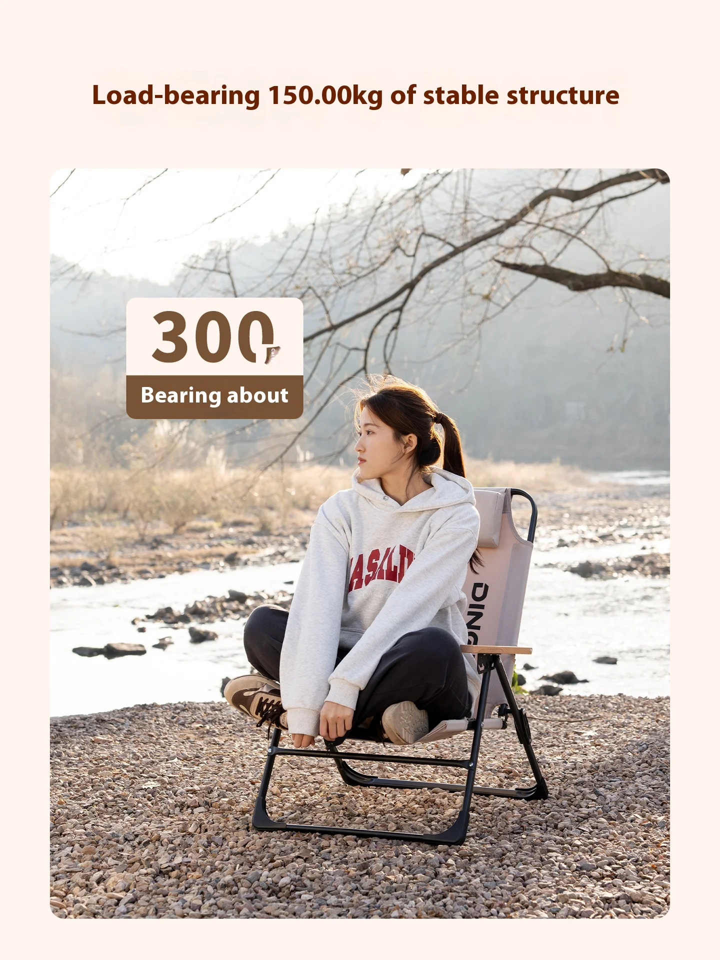 Outdoor Folding Chair Picnic Camping Chair Portable Fishing Beach Chair Oxford Cloth Carbon Steel Bracket Integrated Design