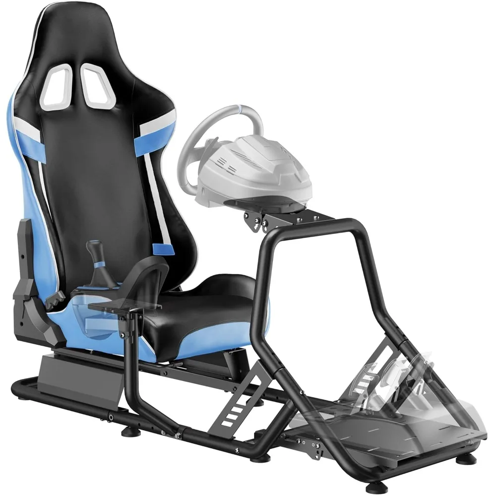 Sim Racing Cockpit with Adjustable Seat Wheel Stand for PS5 PS4 PC Gaming