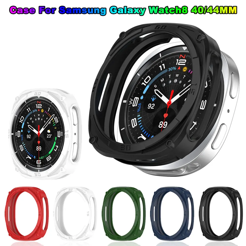 Capa de silicone para samsung galaxy watch 8 40mm 44mm 46mm tpu oco capa protetora galaxy watch8 40/46mm acessórios inteligentes