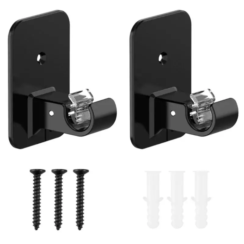 

G6KF 2Pcs Effective Sticky Curtain Brackets Heavy Duty Plastic Hooks No Tools Required Temporary Window Hardware Solution