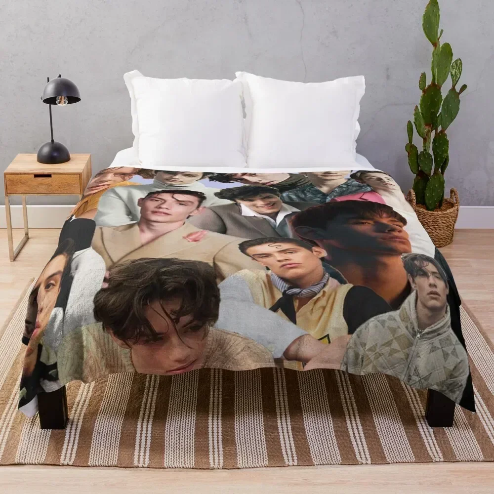 

Louis Partridge Collage Throw Blanket All Weather Soft Throw Blanket for Sofa
