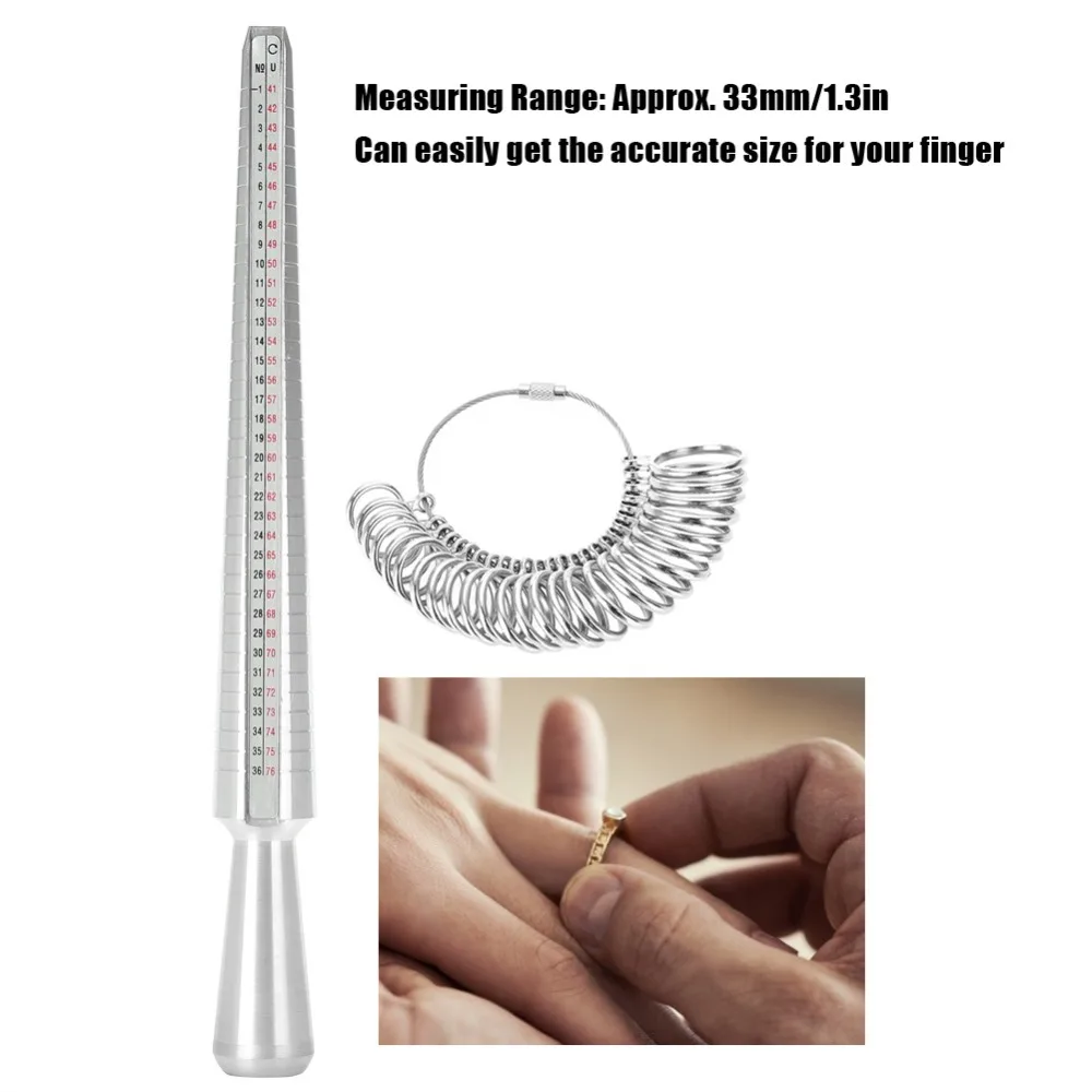 

Metal Construction Ring Mandrel Stick Dual Measurement UK Size Measurement Jewelry Measuring Tool Ring Sizer Ring Sizing