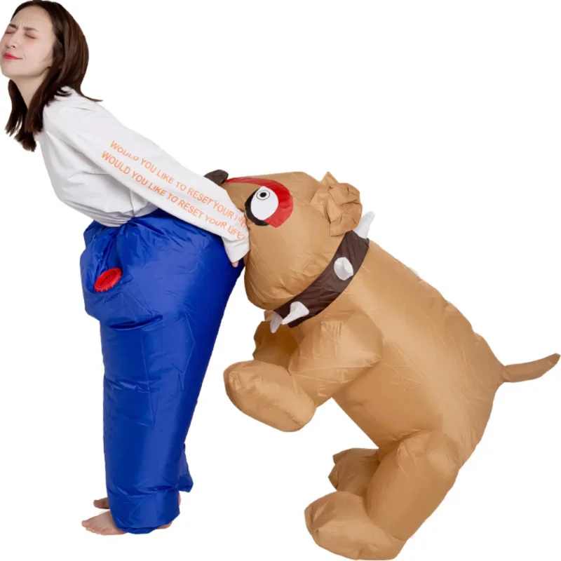 Animal crocodile shark dog biting butt fun cartoon character clothing pants atmosphere props Inflatable clothes adult games MS75