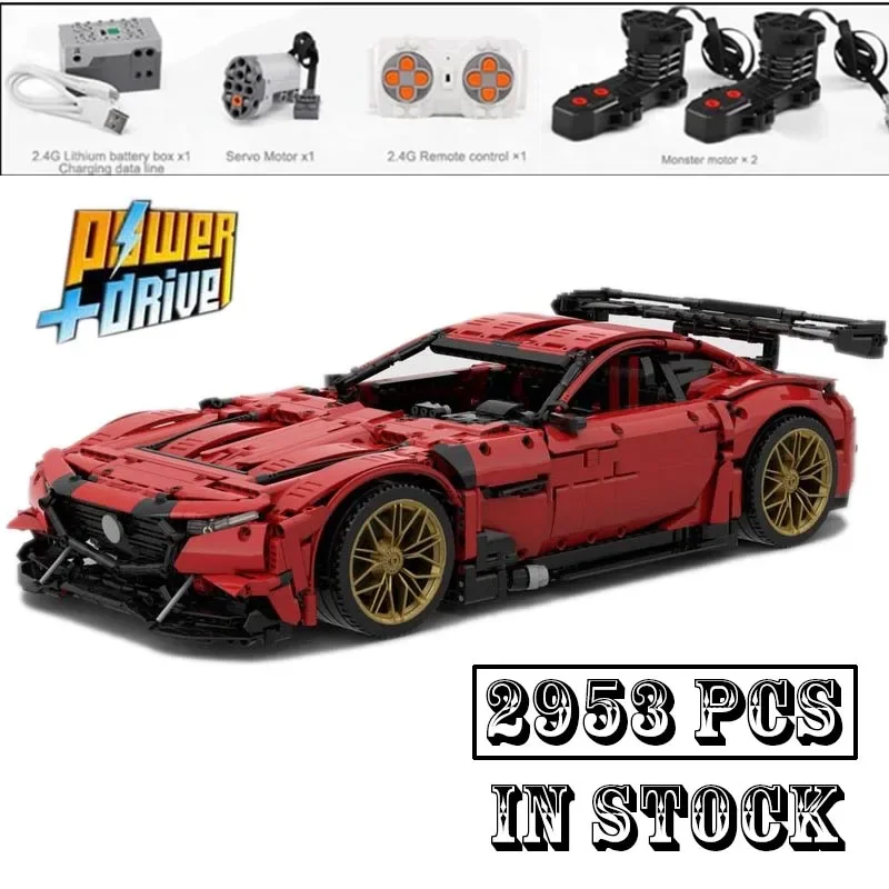 New MOC-156321 RX-GT3 concept 1:8 Scale RC Model Supercar Racers Vehicles  Building Blocks Bricks Toys Kids Boys Birthday Gifts