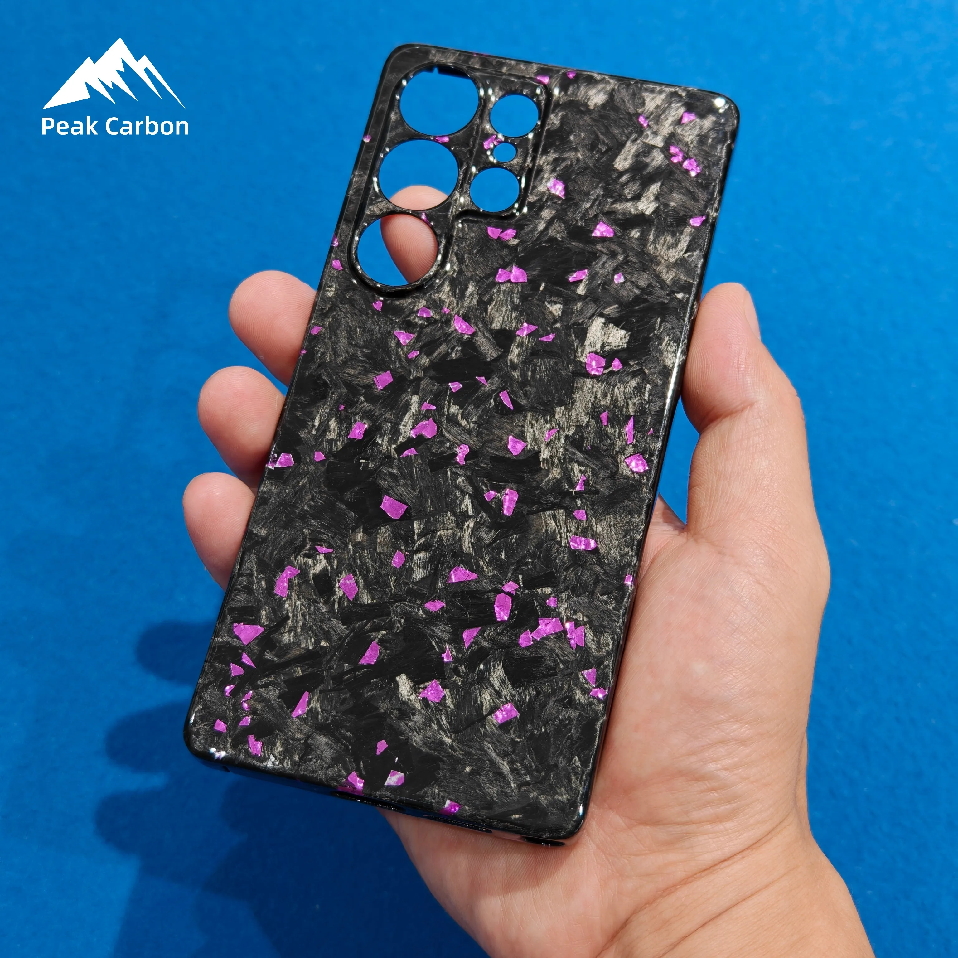 

Purple Flakes Real Full Forged Carbon Fiber Case for Samsung Galaxy S25 S24 S23 Ultra thin Lightweight Glossy Back Phone Cover