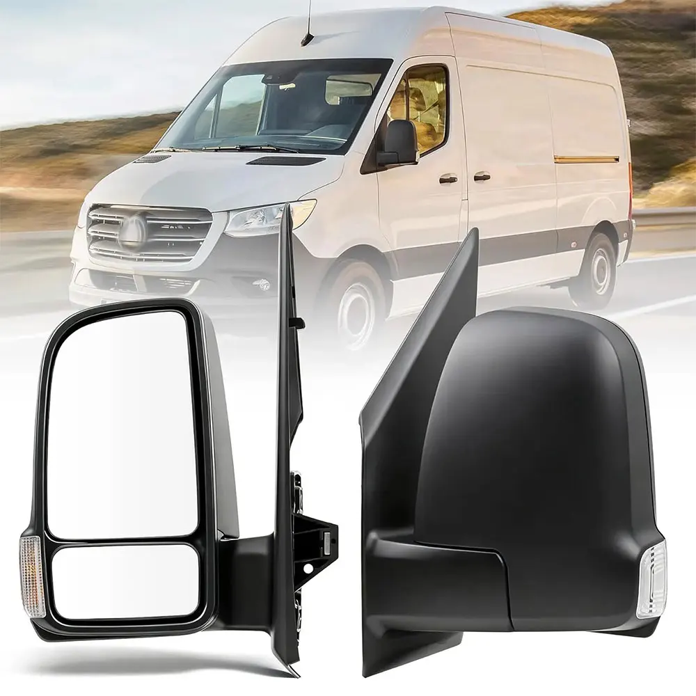 Car Rearview Mirror Left for Mercedes Sprinter 1500 2500 3500 2019-2024 Heated Power Glass Turn Signal Light 7 Pins 1PC