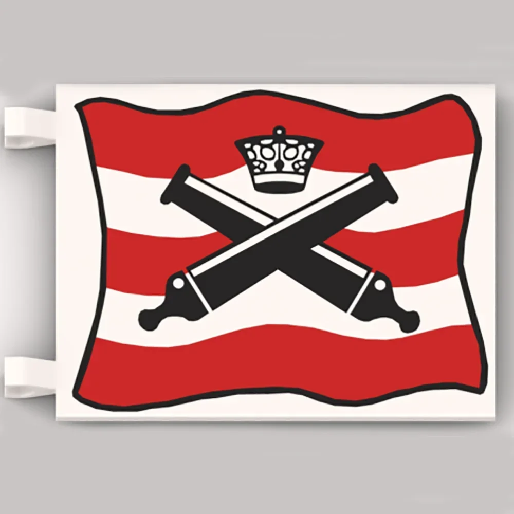 MOC ของเล่นอิฐ Pirate Flag Building Blocks ชุดสําหรับเด็ก, 2525 ชิ้น, Jolly Roger พร้อมข้ามสีดํา Cannons