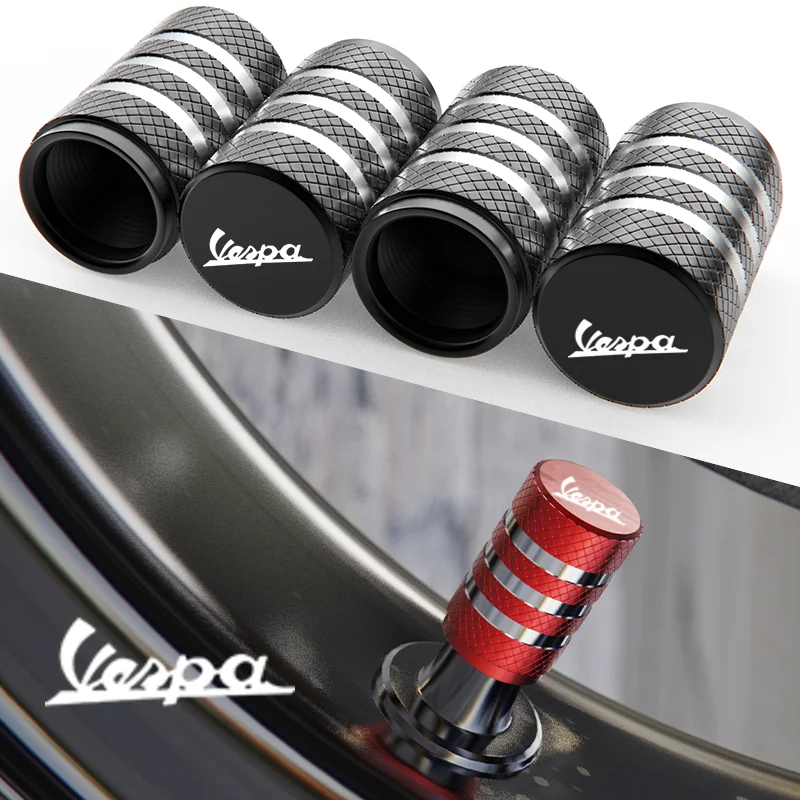 أغطية محكمة الغلق من الألومنيوم باستخدام الحاسب الآلي ، قبعات صمام الإطارات ، اكسسوارات الدراجات النارية ، تناسب فيسبا LX ، LXV ، سبرينت ، GTS ، GTV 50 ، 150 ، 250 ، 300 ، 300ie #1